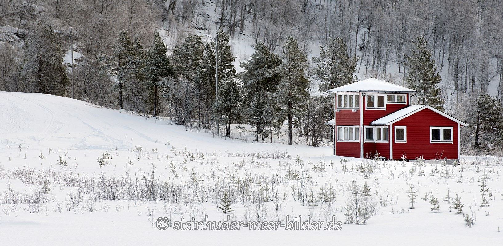 panorama-winter-schnee-verschneit-landschaft-rot-haus-landhaus-wald-Norwegen-A_DSC5165a